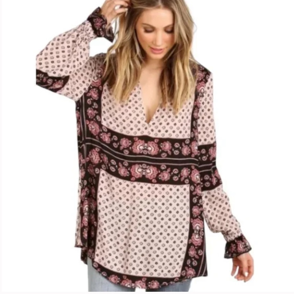Free People changing times floral blouse size small